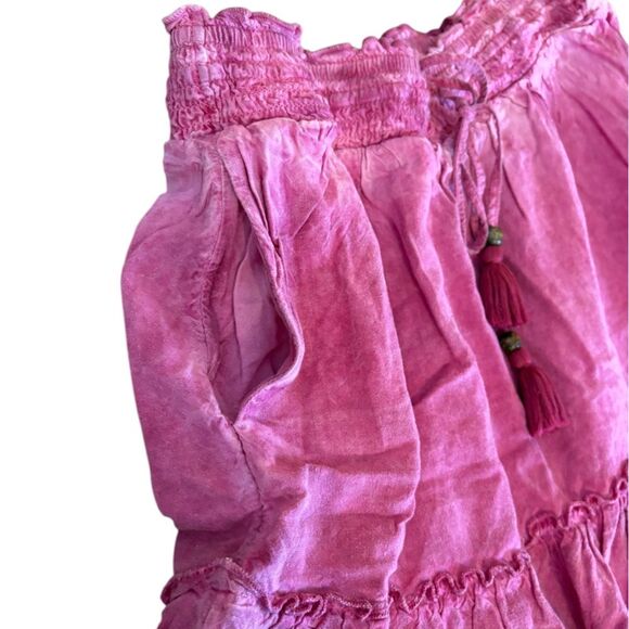 Anthropologie Pilcro Giulia Mini Skirt Pink Ruffle Pockets Lined Womens Small - Picture 7 of 12